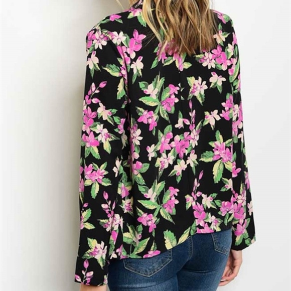 FLORAL BLACK CARDIGAN - Picture 3 of 7